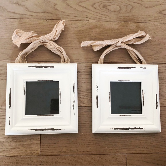 Other - White Burlap Farmhouse Style Hanging Photo Frames